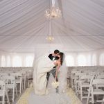Danielle & Noah Wedding - Cold Spring Country Club NY - Draped Chuppah - Bride & Groom -Photography by Brett Matthews