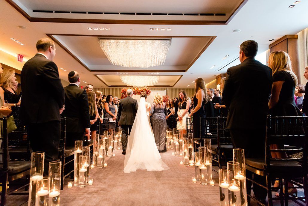 Jacqueline & Gary Wedding - Bride - Ceremony Aisle - Trump Soho - Photography by Casey Fatchett