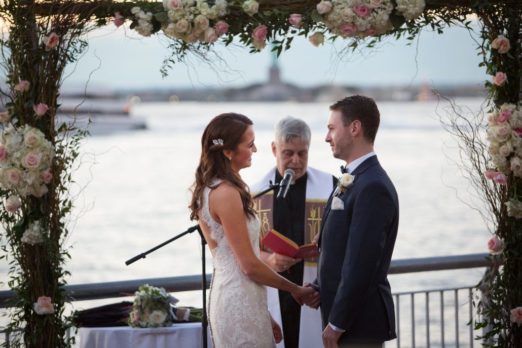 Jennifer & Paul Wedding - Ceremony - Branch Arch - Liberty Warehouse NYC - by Agaton Strom