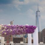 Nicole & Mark Wedding - Ombre Chuppah - Lavender Ocean Song Rose Purple Cool Water Rose Lavender Purple Carnation White Hydrangea - Tribeca Rooftop - by Shlomo Cohen Photography