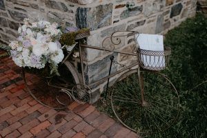 Stephanie & Mike Wedding - Juliet Garden Ocean Song Spray Rose Cafe Au Lait Dahlia Hydrangea Veronica Seeded Parv Euc Moss Bike - Blue Hill at Stone Barns - Photography by Golden Hour Studio
