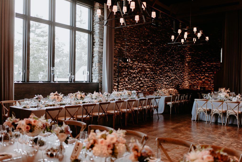 Stephanie & Mike Wedding - Low Tables - Reception - Blue Hill at Stone Barns - Photography by Golden Hour Studio