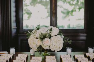 Anna and Brian Wedding - Astilbe Dahlia Parv Tree Fern Euc Hydrangea Rice Flower Garden Rose Tibet Vendela Mother of Pearl OHara Rose Thistle Card Table - Wave Hill Bronx NY - Photographer Chellise Michael - 381