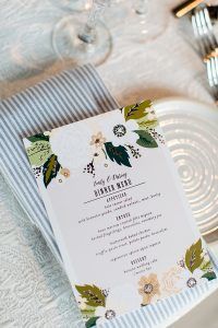 Emily & Daring Wedding - Dinner Menu - Battello - Photography by Casey Fatchett