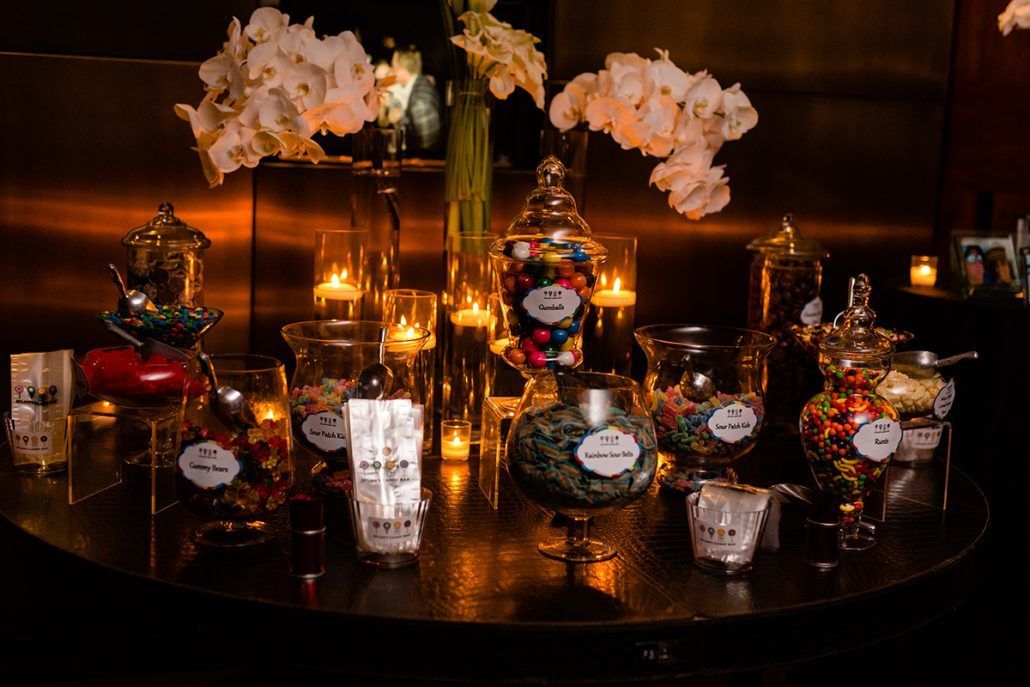 Jacqueline & Gary Wedding - Dylans Candy Bar Table - Trump Soho NYC - Photography by Casey Fatchett