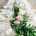 Mary & Galen Wedding - Garland - Tablescape Greenery - Blush Flowers - Hudson Hotel NYC - Photography by Jac and Thom
