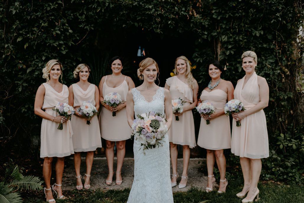 Stephanie & Mike Wedding - Bride with Bridesmaids - Bouquet - Blue Hill at Stone Barns - Photography by Golden Hour Studio