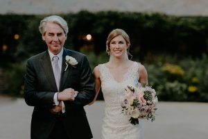 Stephanie & Mike Wedding - Bride with Uncle - Bouquet - Ceremony - Blue Hill at Stone Barns - Photography by Golden Hour Studio