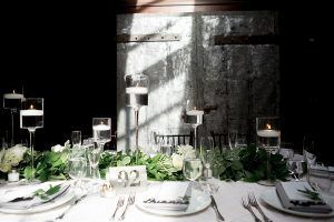 Aerin and Steven Wedding - Table Garland - 26 Bridge Brooklyn - Susan Shek Photography