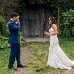 Lauren and Jordan Wedding - Bride and Groom First Look - Blue Hill at Stone Barns NY - Photography by Craig Paulson