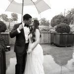 Lauren and Jordan Wedding - Bride and Groom Under Umbrella - Blue Hill at Stone Barns NY - by Craig Paulson - 0069