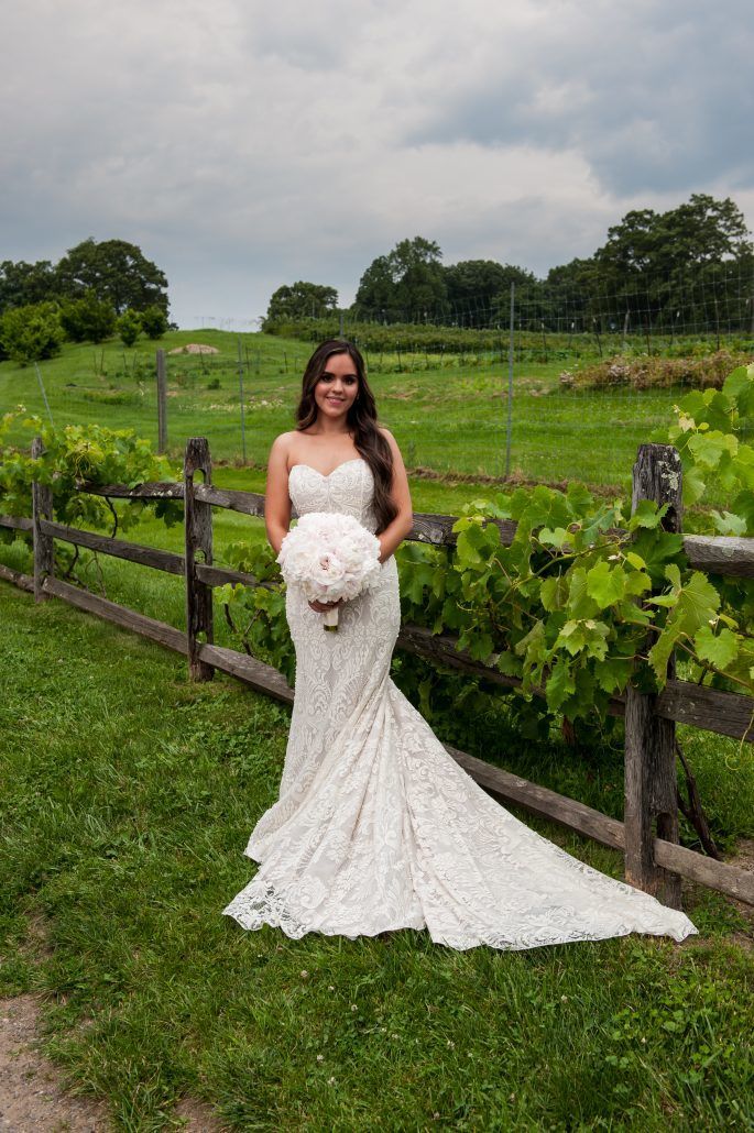 Lauren and Jordan Wedding - Bride with Peony Bridal Bouquet - Blue Hill at Stone Barns NY - Photography by Craig Paulson
