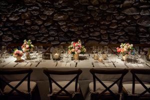 Lauren and Jordan Wedding - Low Centerpiece for Long Table - Blue Hill at Stone Barns NY - Photography by Craig Paulson