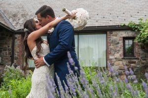 Lauren and Jordan Wedding - Peony Bridal Bouquet and Boutonniere - Blue Hill at Stone Barns NY - Photography by Craig Paulson