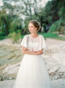 Chiffon Capelet - via honeypiebridal.com