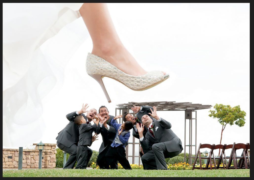 Bride Stomping Groomsmen - via seacrestweddings.com