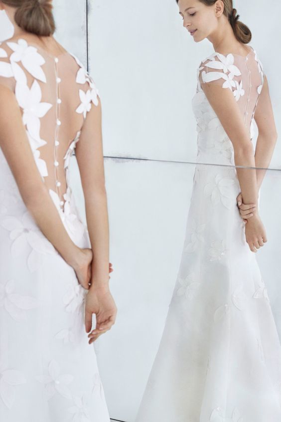 Carolina Herrera - Wedding Dress - Bridal Fall 2018 Collection - via vogue.com