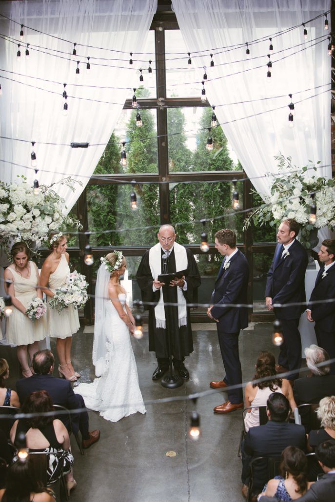 Christina & Derek Wedding - Bride and Groom Ceremony - The Foundry LIC - Kevin Markland Photography