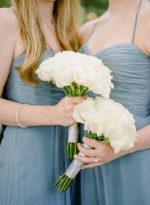 Jessica & Brian Wedding - Bridesmaids Boquets Tibet Roses - Battery Gardens NYC - by Rebecca Yale - 036