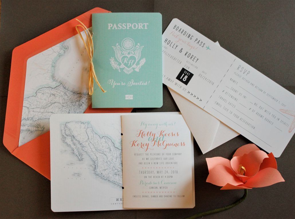 Passport and Boarding Pass Invitation - via katherineelizabethevents.com