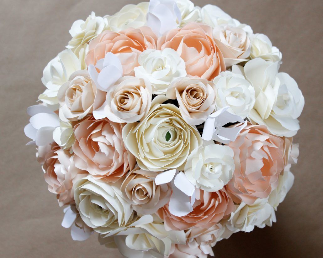 Paper Flower Bridal Bouquet - via Katherineelizabethevents.com