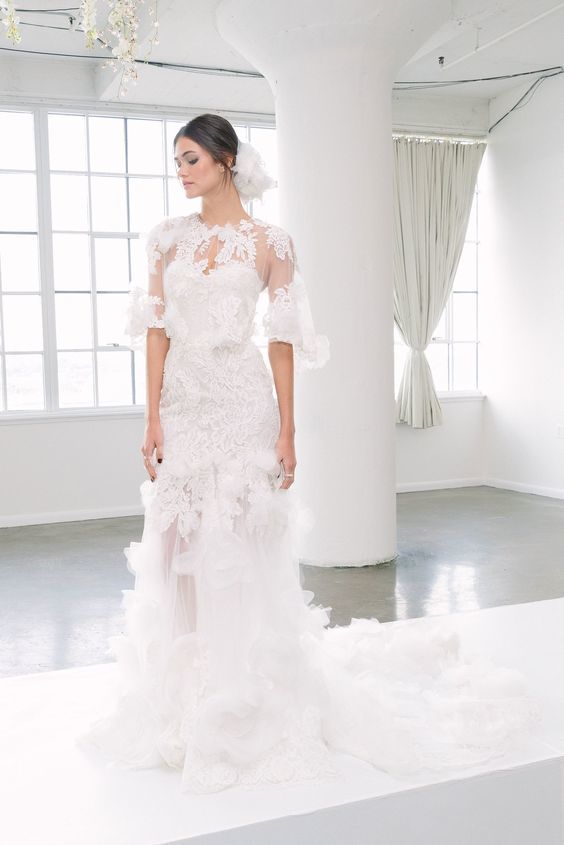 Marchesa - Wedding Gown - Bridal Fall 2018 Collection - via vogue.com