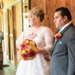 Bride with Bouquet and Groom with Boutonniere - via katherineelizabethevents.com