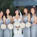 Sophia & Sam Wedding - Bride and Bridesmaids Bouqueta Ranunculus Miyuki Majolica Rose - Tribeca 360 NYC - by Shira Weinberger