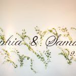 Sophia & Sam Wedding - Bride and Groom Sign with Greenery - Tribeca 360 NYC - by Shira Weinberger
