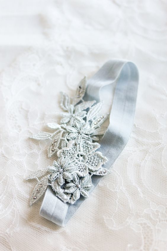 Blue Lace Wedding Garter - via taniamaras.com
