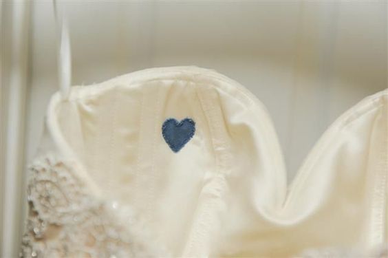 Blue Stitched Heart - via weddingpartyapp.com