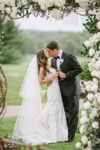 Amanda & Daniel Wedding - Chuppah Hydrangea Lemon Leaf Rose Ruscus Wisteria - Stonebridge Country Club Long Island - Photography by Off Beet Productions