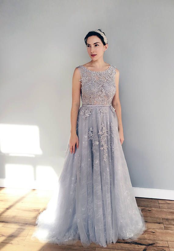 Blue Lace Wedding Dress - via Weekend Wedding Dress on Etsy