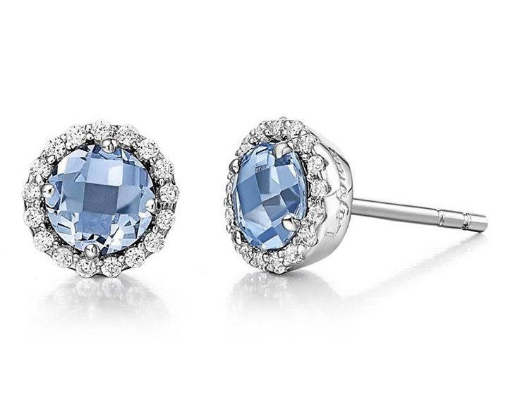 Lafonn birthstone earrings blue topaz via neimanmarcus.com