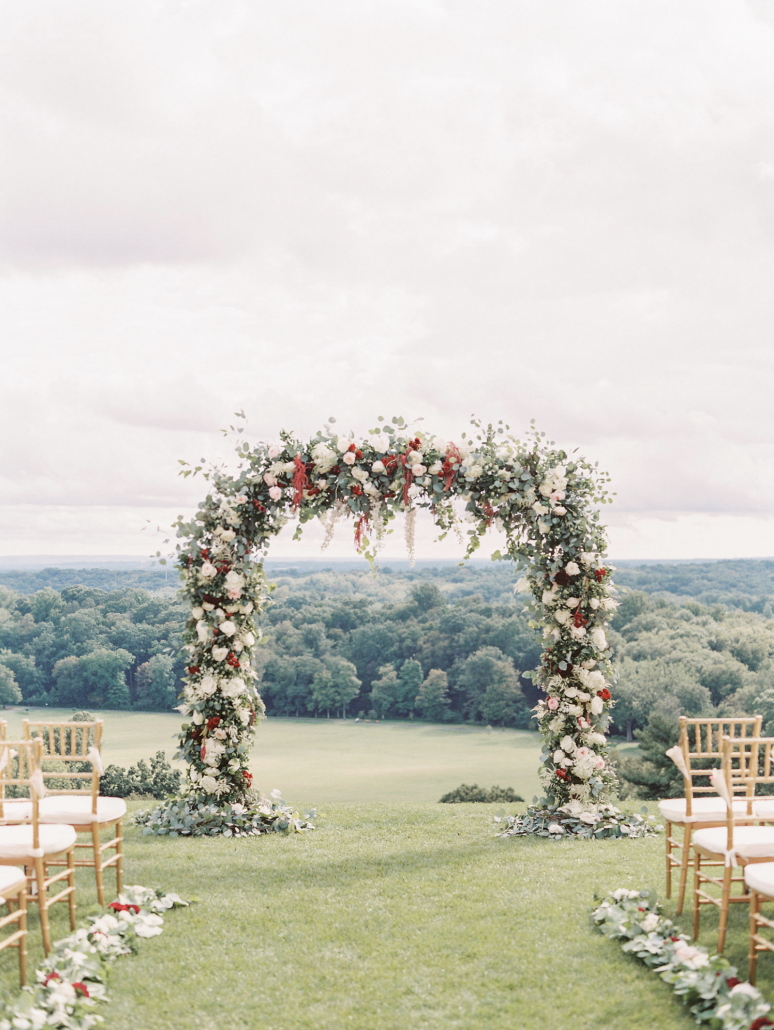 Kate & Chase Wedding - Wedding Arch - Mansion at Natirar - Photography by Sally Pinera