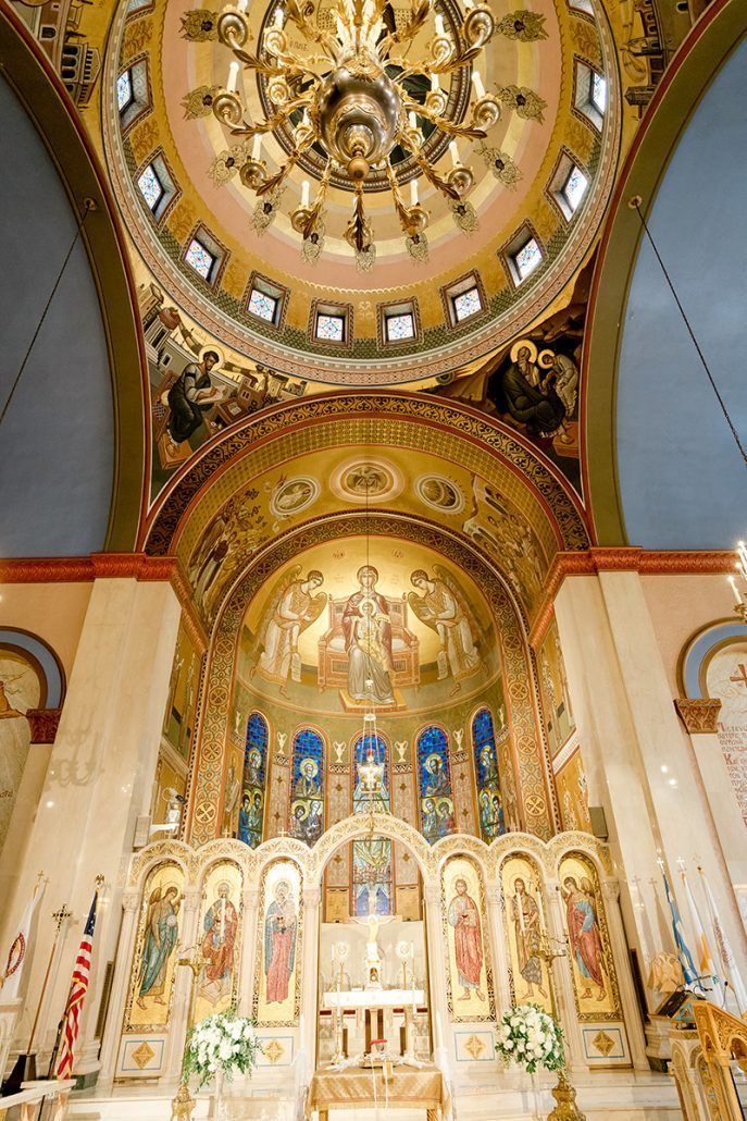 Aerin and Steven Wedding - Altar Arrangements - Holy Trinity Cathedral Manhattan - Susan Shek Photography