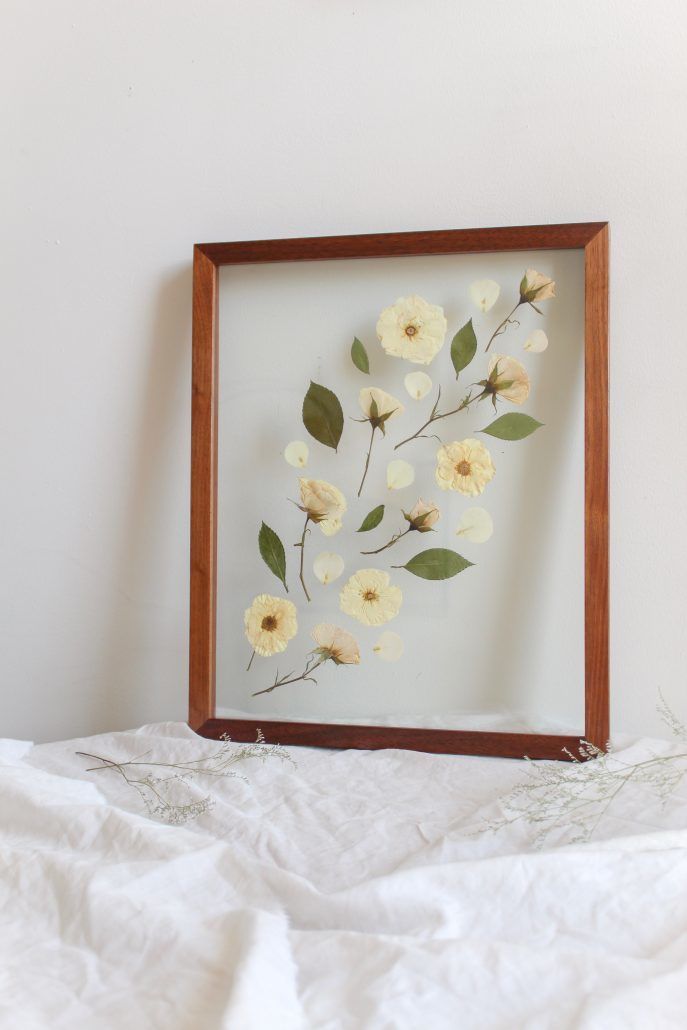 Framed Florals - custom designed work using wedding flowers - courtesy of artist
