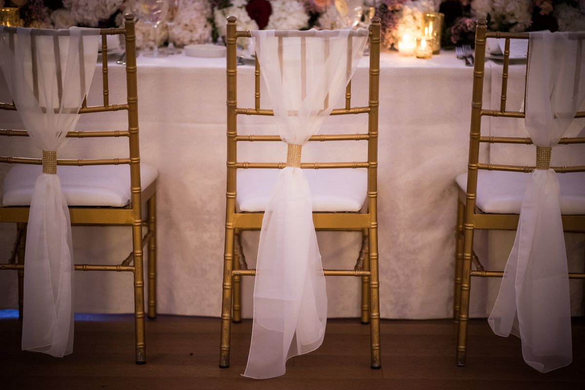 Kaitlyn & Thomas Wedding Chair Ties Oheka Castle by Susan