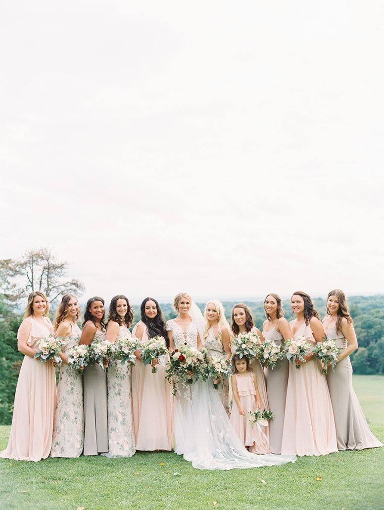 Kate & Chase Wedding - Bride & Bridesmaids - Mansion at Natirar - by Sally Pinera