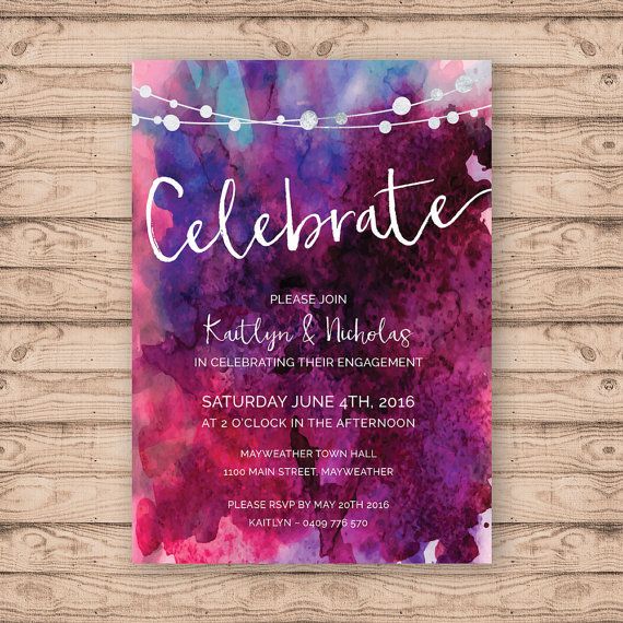 Watercolor invitation by Paper Crush on Etsy.com
