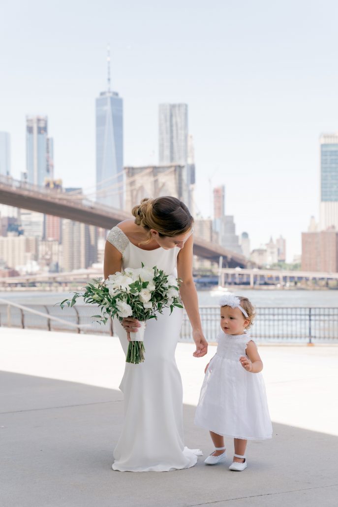 Aerin and Steven Wedding - Bride Flower Girl - 26 Bridge Brooklyn - Susan Shek Photography