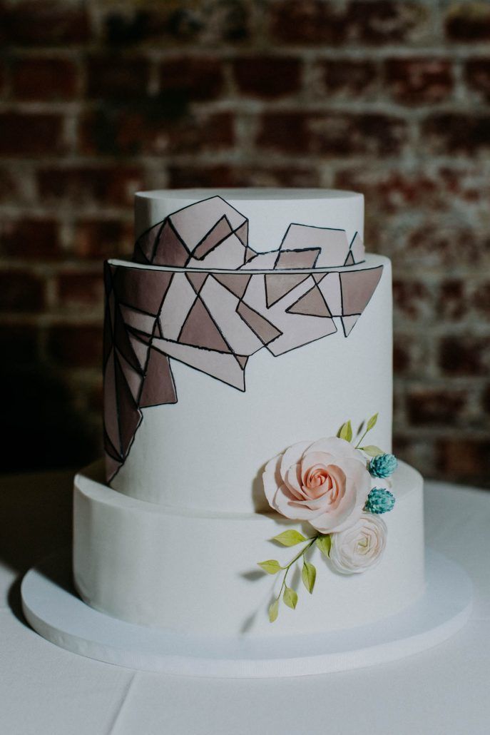 Ashley & Tiffany Wedding - Wedding Cake by Nine Cakes - Green Building Brooklyn - by Amber Gress