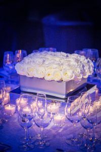 Madalyn & Jonathan Wedding - Low Centerpiece - Guastavino's - by Joshua Zuckerman