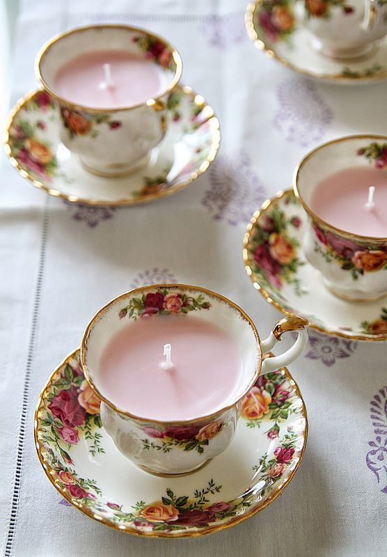 vintage tea cup candles - via mykitchenantics.com
