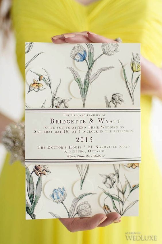botanical tulip illustration wedding invitation - via beautyofwedding.co
