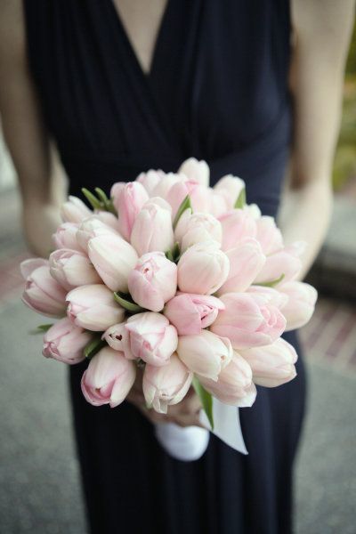 blush pink tulip bouquet - via stylemepretty.com 