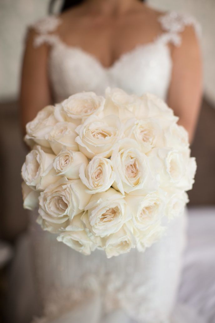Sophia & Sam Wedding - Bridal Bouquet Miyuki Rose - Tribeca 360 NYC - by Shira Weinberger