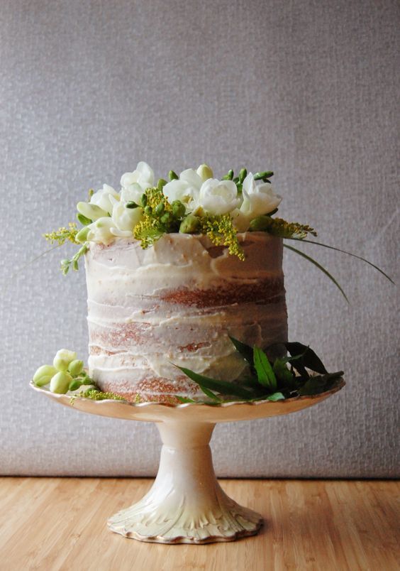 Freesia Rustic Wedding Cake - via pinterest.com