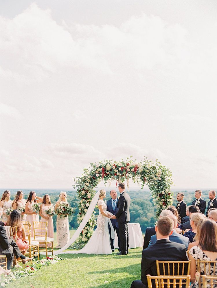 Kate & Chase Wedding - Bride & Groom Ceremony - Mansion at Natirar - by Sally Pinera