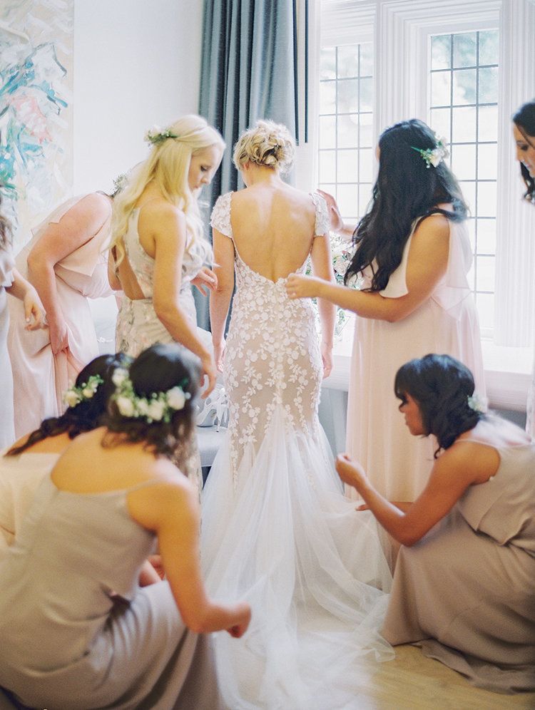 Kate & Chase Wedding - Bride and Bridesmaids - Mansion at Natirar - by Sally Pinera 